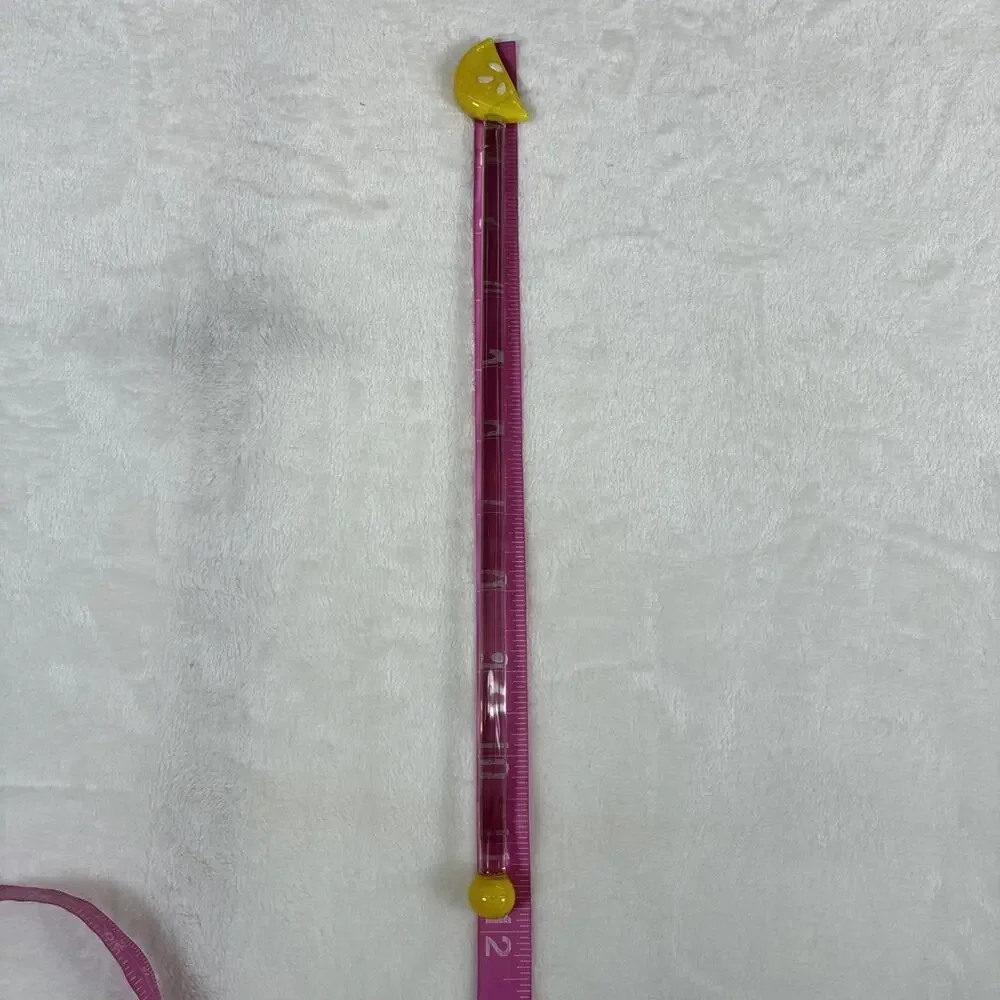Set of 4 Vintage Glass Lemon Wedge Swizzle Stick Stirrer 11.75" Summer Free Ship - Picture 6 of 7